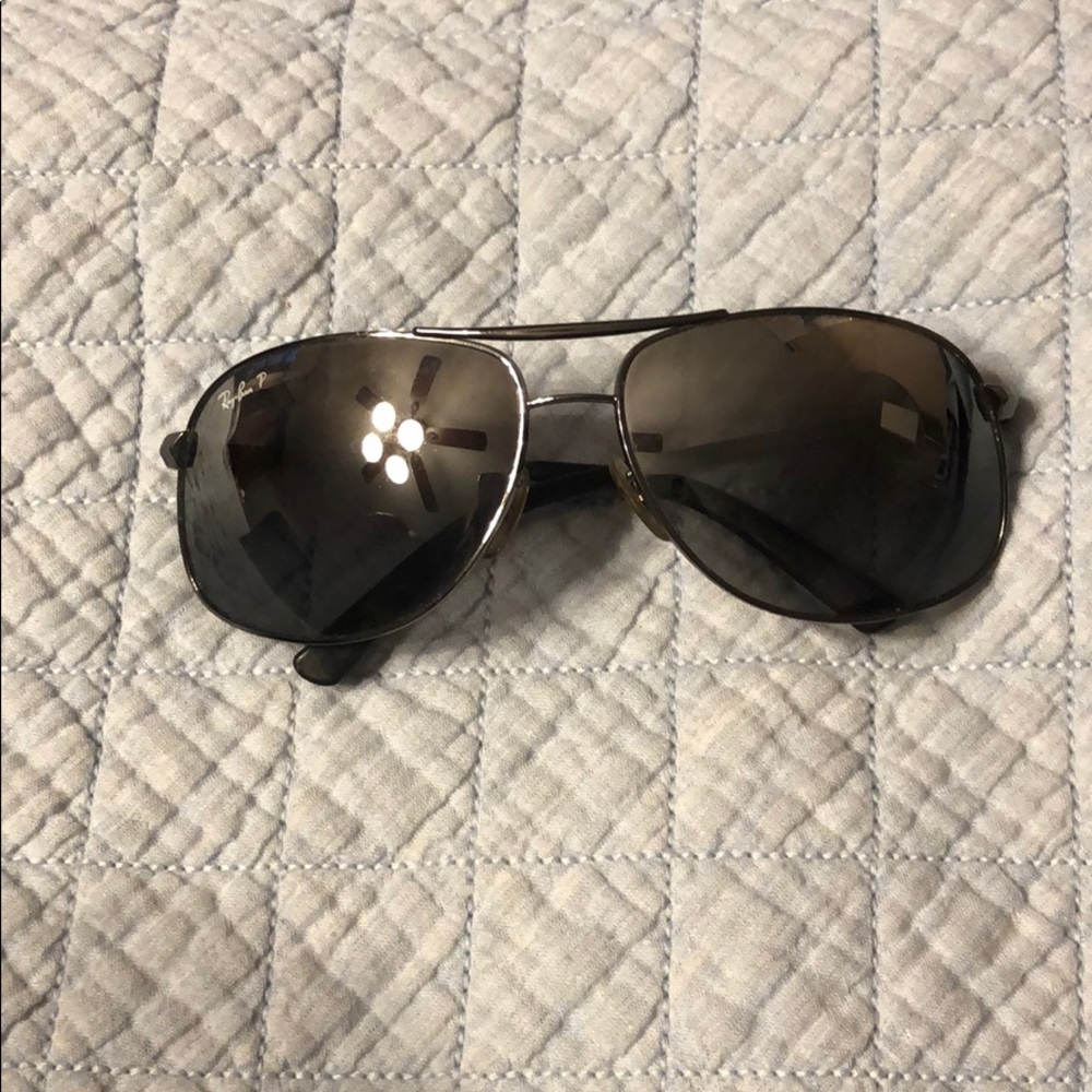 Ray-ban aviators.  Polarized. Silver gunmetal